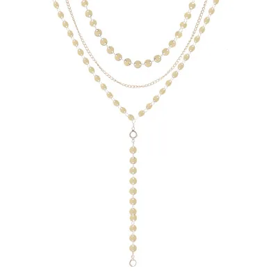 Gold color Abayabay многослойная цепочка, персонализированное ожерелье для девушек, женское серебряное богемное ожерелье из нержавеющей стали, ювелирные изделия, женские ожерелья - Окраска металла: Gold color