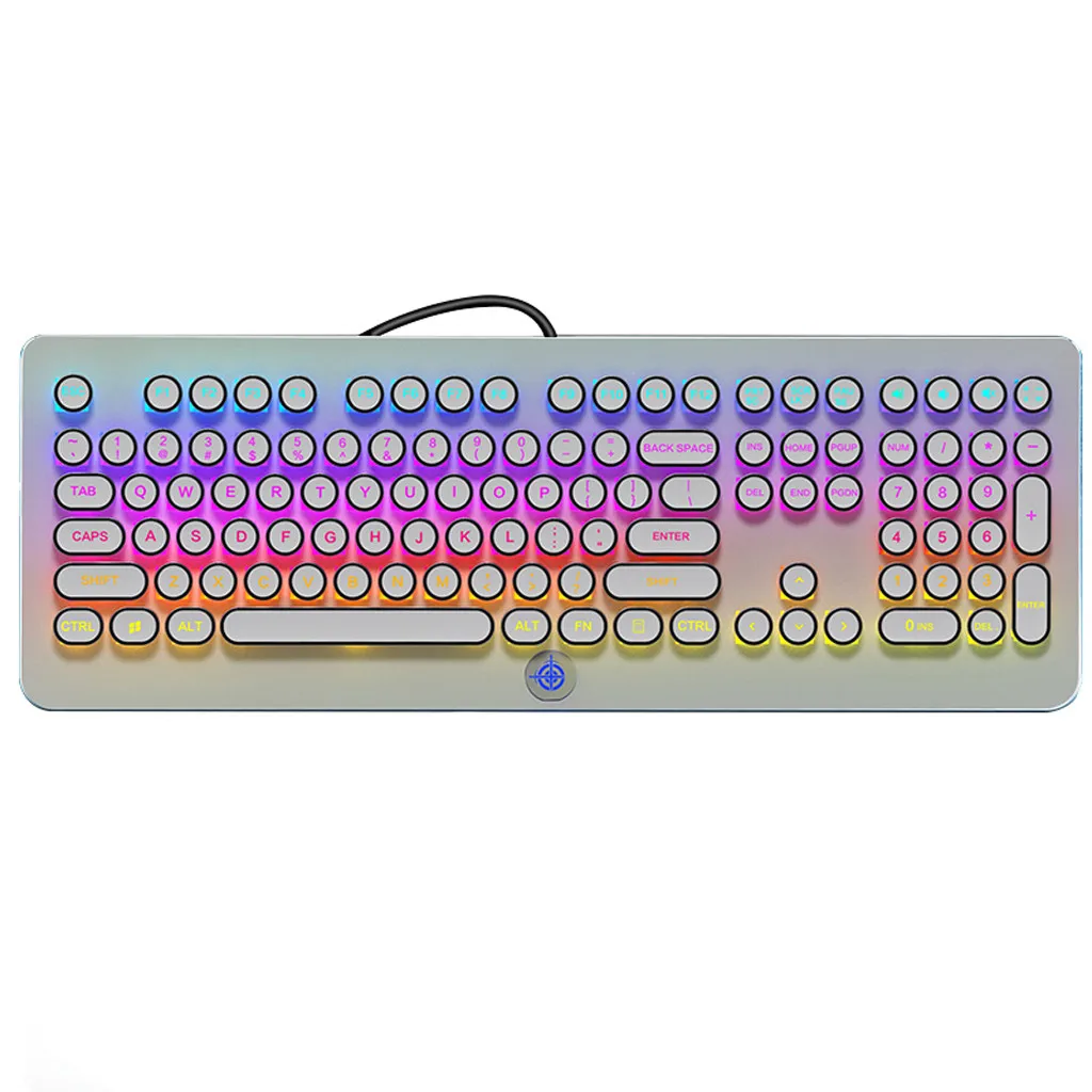 Gameing Keycap Ретро СТИМ панк механическая клавиатура 108 клавиш RGB с подсветкой Пылезащитная фиксированная клавиатура Axis полный ключ без коллизии - Цвет: Белый
