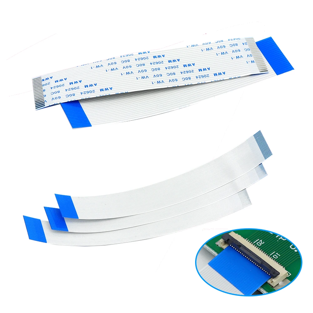 TKDRM Flat flexible cable FFC FPC LCD cable AWM 20624 80C 60V VW-1 FFC-0.5MM 1MM 4pin Connector blue 50-300MM wire connector wire connector,cable connector,electrical connector,connector with cable,flexible flat cable