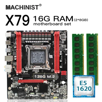 

X79 motherboard set lga 2011 kit with Intel Xeon E5 1620 CPU 16G(2*8GB) 1600MHz DDR3 ECC REG memory RAM MATX NVME M.2 128GB SSD