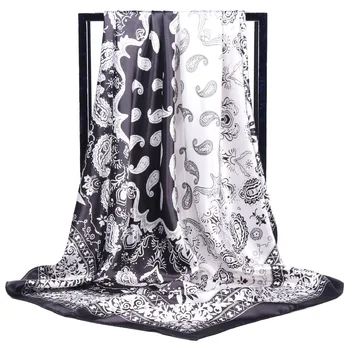 

Spring and summer 2020 women's Print Square scarves lady Sunscreen silk beach shawl Fashion New style quality Muslim headscarf