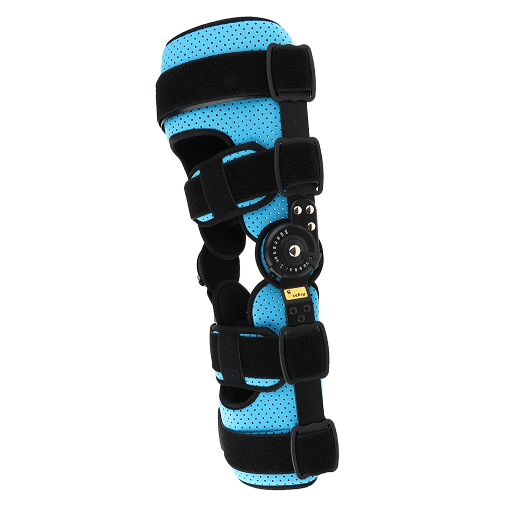 Breathable Full Leg Stabilizer Hinged Knee Support Orthosis Brace Guard Wrap Strap Fracture Fixed Splint for Sport Injuries