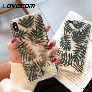 

LOVECOM Gold Bronzing Flower Leaf Phone Case For iPhone 11 Pro Max XR XS Max 7 8 6 6S Plus X Soft Silicone Clear Back Cover Gift