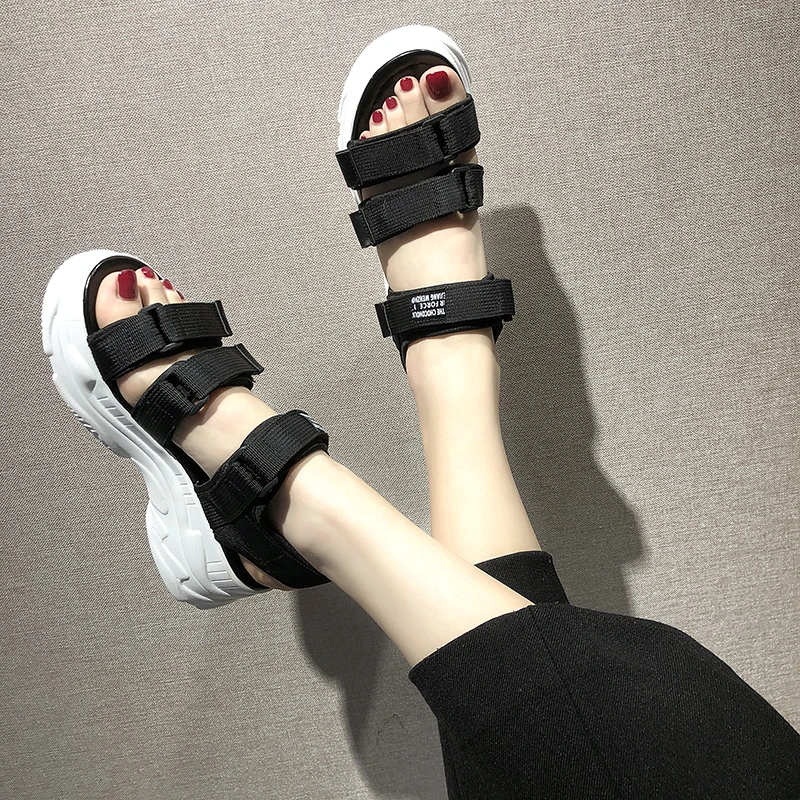 Sexy Open-toed Women Sport Sandals Wedge Hollow Out Women Sandals Outdoor Cool Platform Shoes Women Beach Summer Shoes 2021 New