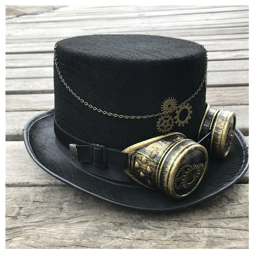 Унисекс для мужчин и женщин, ретро, ручная работа, верхняя одежда в стиле стимпанк, шляпа с очками, сценическая Волшебная Шляпа, топ, шляпа, размер 57 см