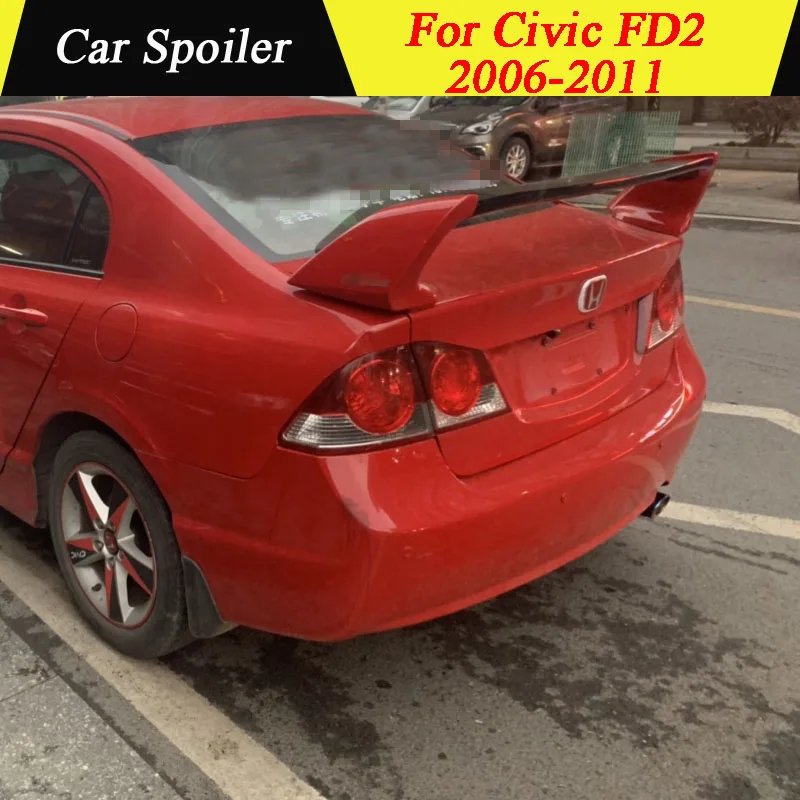 Для HONDA CIVIC FD2 Спойлер ABS Материал заднего крыла Спойлер для civic FD2 спойлер 2006 2007 2008 2009 2010 2011
