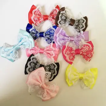 

Organza Satin Ribbon Bow Appliques Craft DIY Wedding 10pcs 55mm*35mm A01