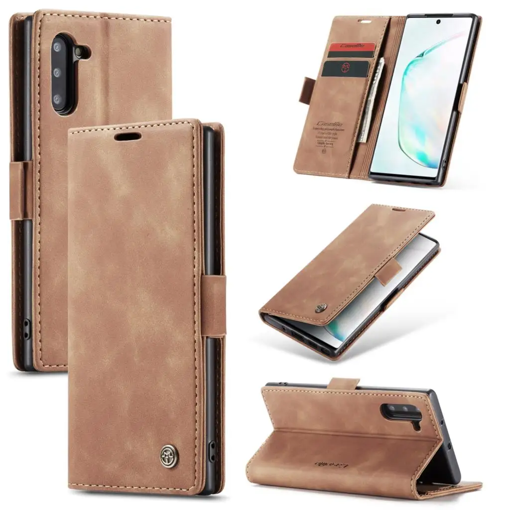 

Retro Magnetic Wallet case For Samsung Galaxy Note 10 10+ Flip PU Leather Cover For Galaxy Note 10 Phone Pouch Case With Strap