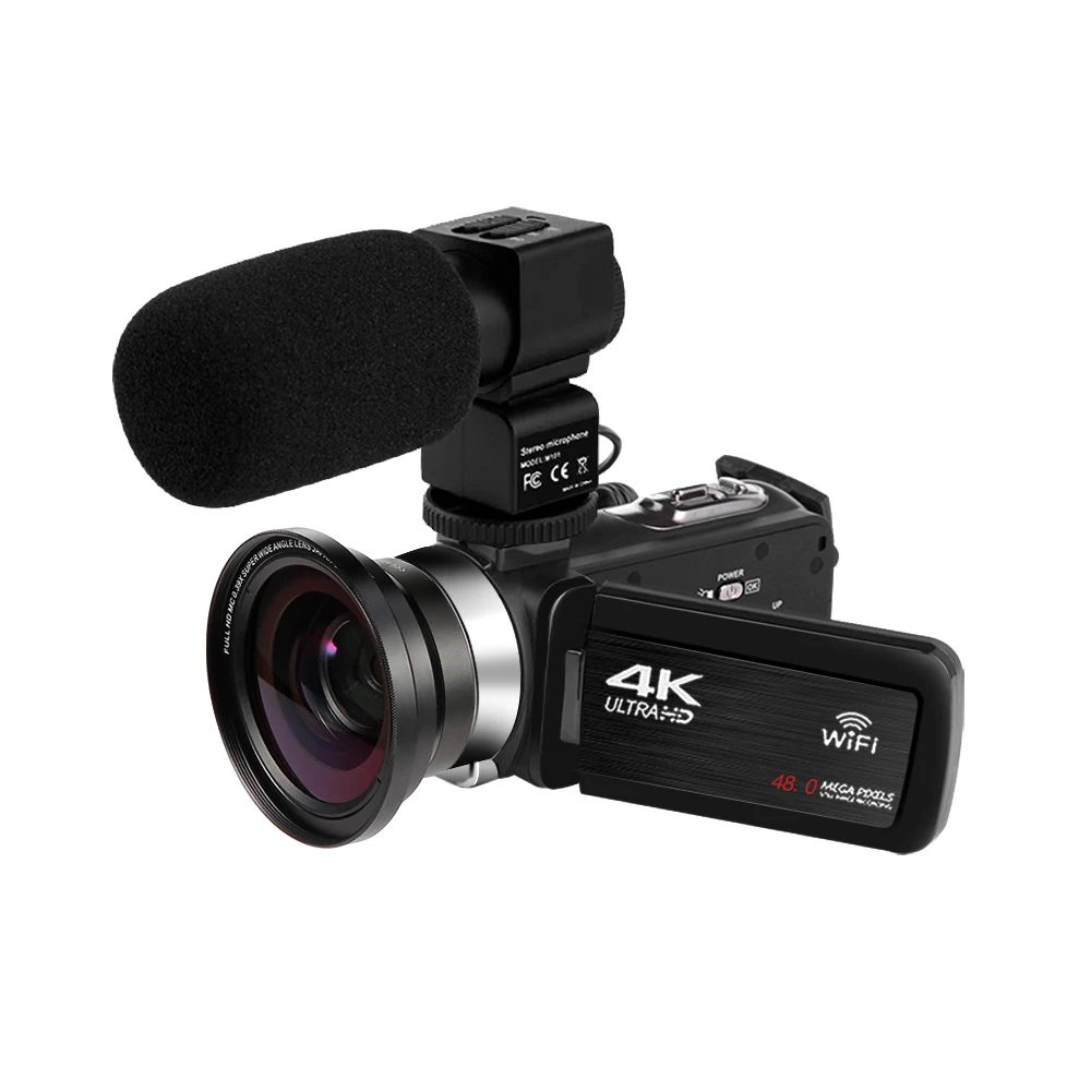 KOMERY новая видеокамера 4K WiFi 48MP встроенный заполняющий светильник с сенсорным