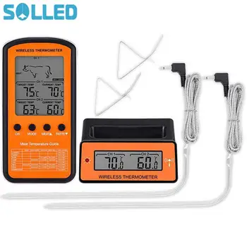 

Wireless Remote Dual Probe Digital Cooking Meat Food Oven Thermometer for Grilling Smoker BBQ