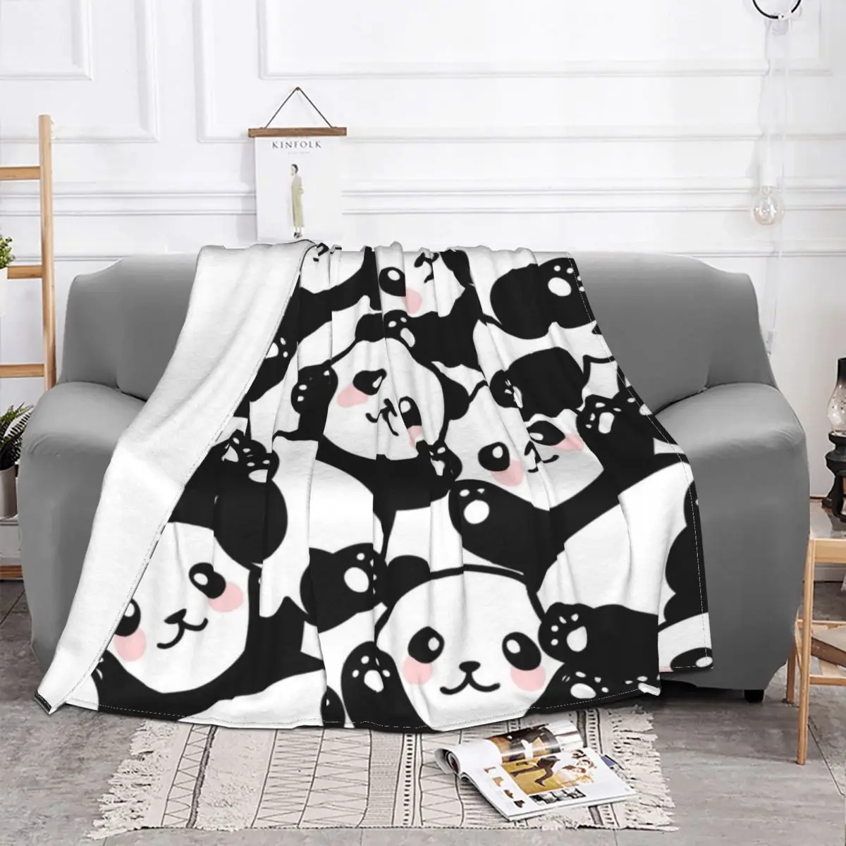 

Panda Blanket Velvet Textile Decor Cartoon Animal Nature Multifunction Soft Throw Blankets for Home Bedroom Quilt