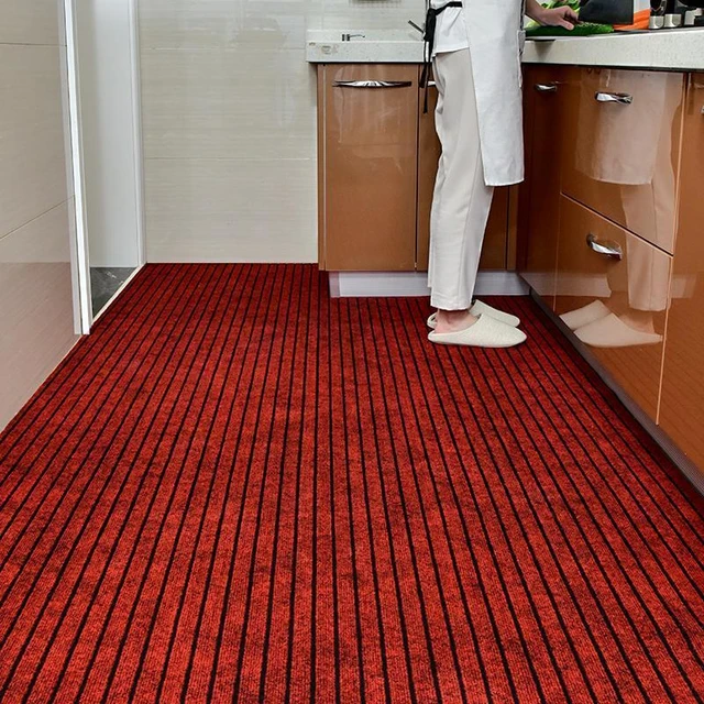 Grand Tapis Antidérapant Rayé pour Porte d'Entrée, Niket Extérieur