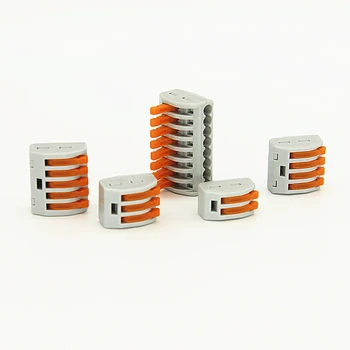 

10pcs/Lot KV222 Mini Fast Wire Connector Universal Wiring Cable Connector Push-in Conductor Terminal Block