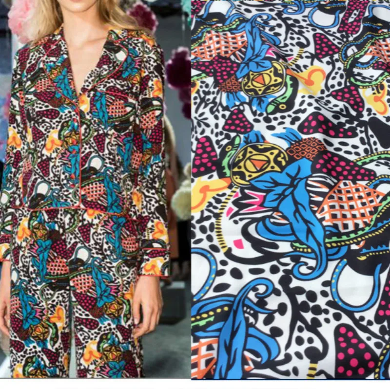 Ткань с принтом клубники измерительный бренд печать Женская ткань для платья