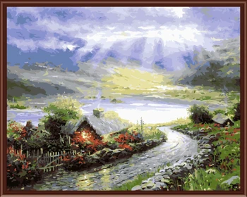 

Frameless Pictures Painting By Numbers DIY Digital Oil Painting On Canvas Home Decoratin 40x50cm Country road Z090