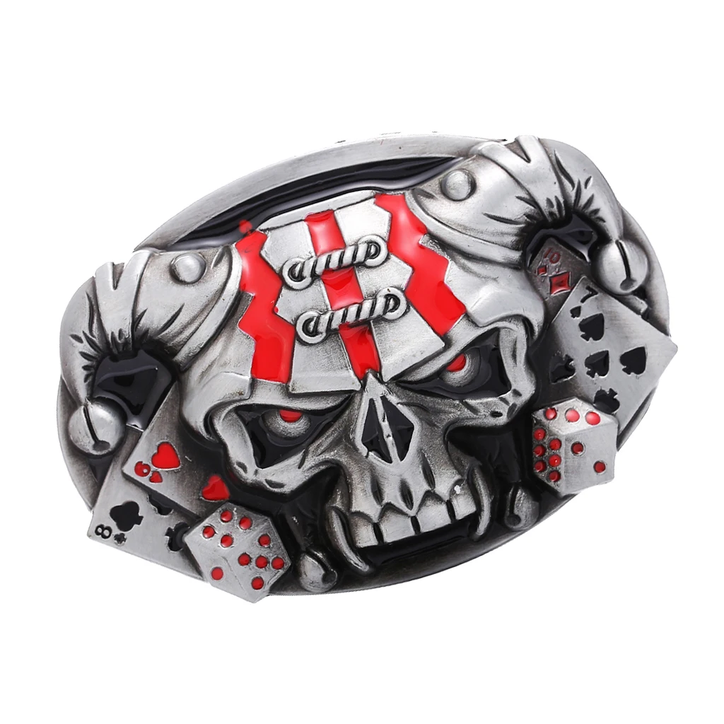 Punk Belt Buckle Antique Silver 3D Skull Head Gothic Motorcycle Biker