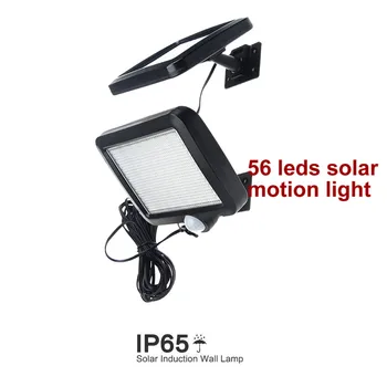 

56 leds solar light split panel bulb strips led lamp motion waterproof torch deck wall patio security emergency fence landscape