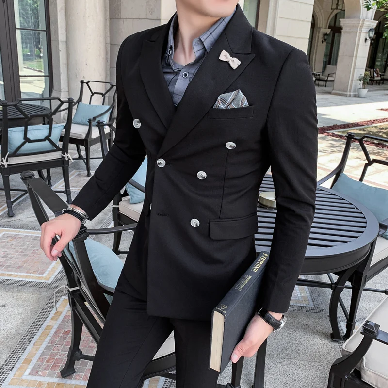 Однотонные платья De Novia блейзеры для мужчин s мужской костюм Slim Fit бизнес Veste Homme костюм Мужская офисная Куртка Блейзер Masculino