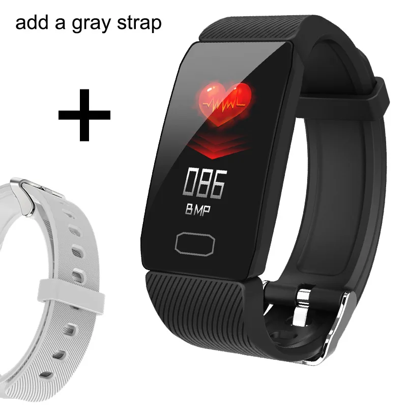 Q1 Add gray strap Водонепроницаемый смарт-браслет кровяное давление фитнес-трекер Смарт-часы для мужчин и женщин фитнес-браслет монитор сердечного ритма здоровье браслет - Цвет: Q1 Add gray strap