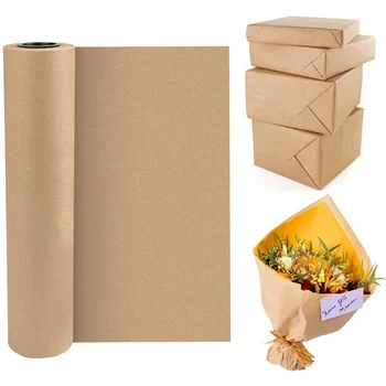

30 Meters Brown Kraft Wrapping Paper Roll For Wedding Birthday Party Gift Wrapping Parcel Packing Art Craft Materials