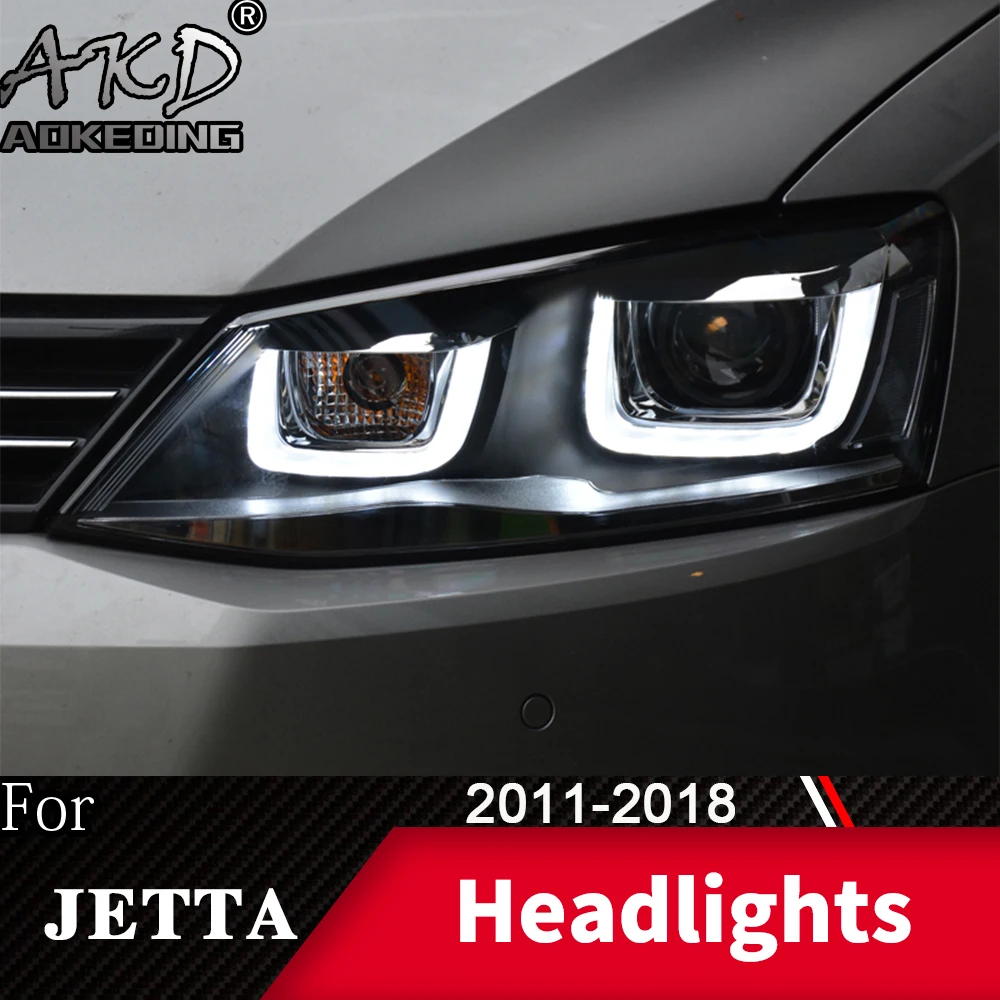 Передняя фара для автомобиля VW Jetta 2011 2018 Mk6 головной светильник s туман дневные ходовые DRL H7 светодиодный Bi