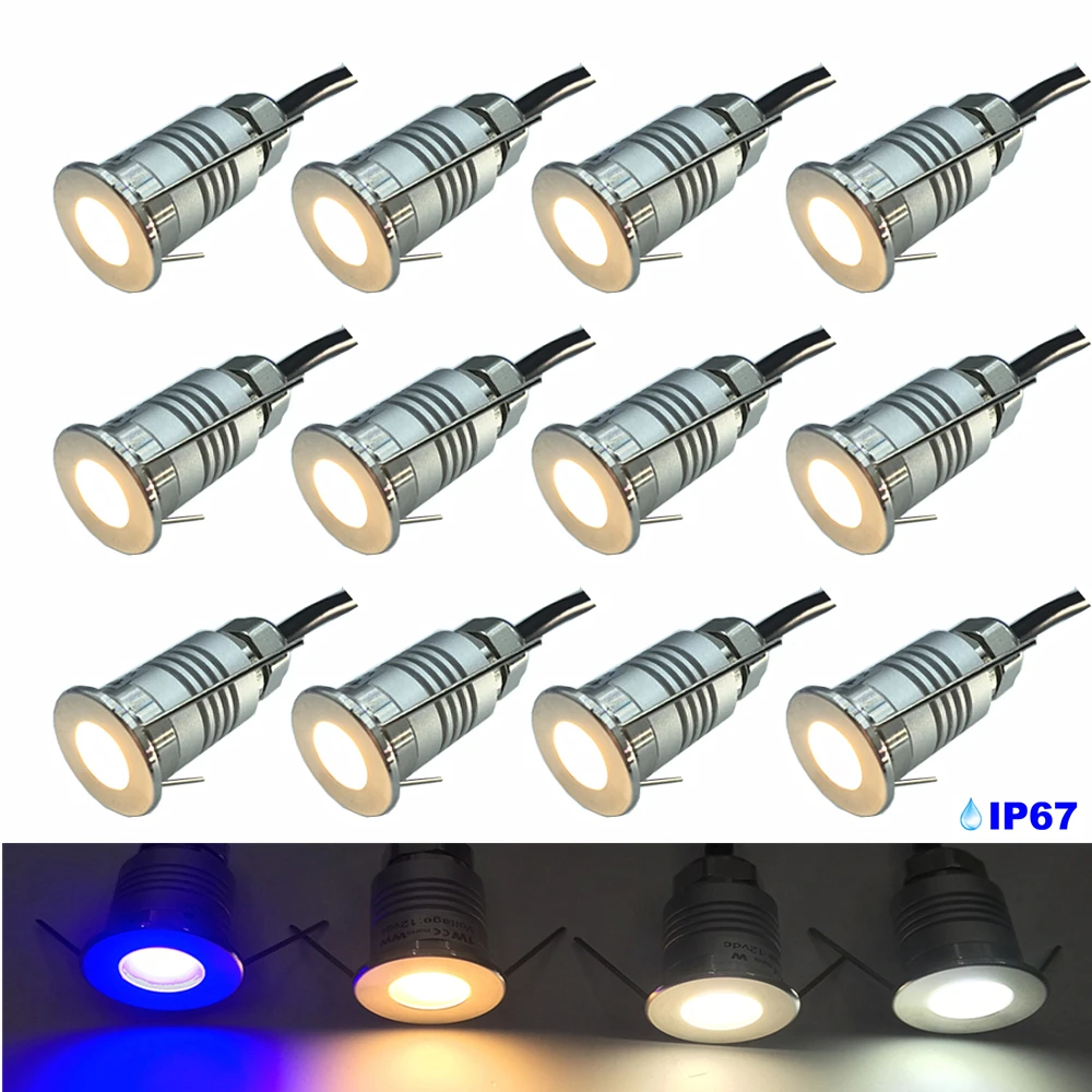 Waterproof IP67 1W Mini LED Deck Floor Lights 12V Garden Underground Lamp Outdoor Stair Pathway Corridor Landscape Spot Lighting