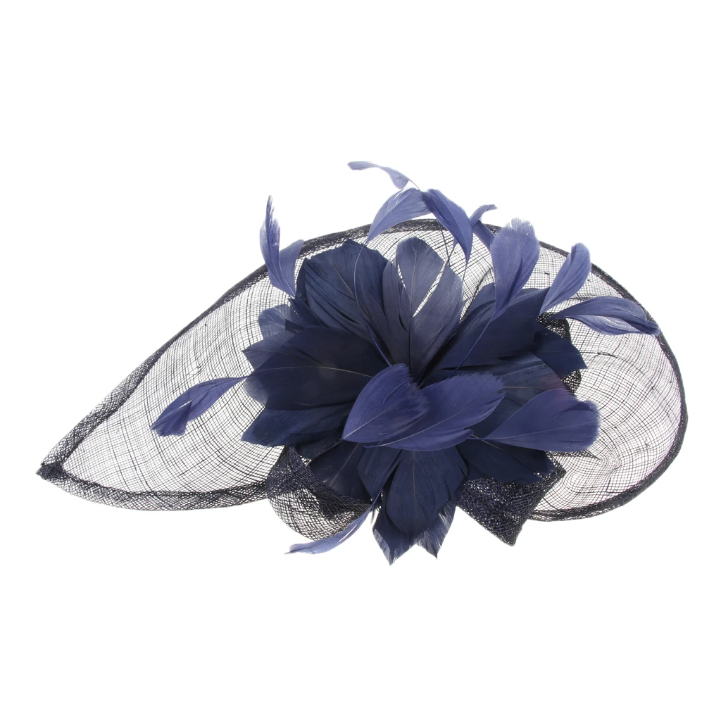Женский чародей свадебные гонки Королевский Ascot перо головной убор на оголовье и клип
