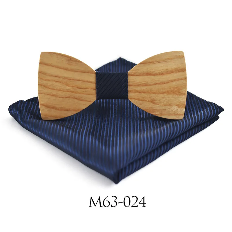 Wood Bowtie Set Мужская Свадебная деловая вечеринка, галстук, рубашка, деревянная бабочка, галстук-платок, деревянная эластичная лента, Свадебный галстук-бабочка, карман, Squre - Цвет: Wood Bowtie Set
