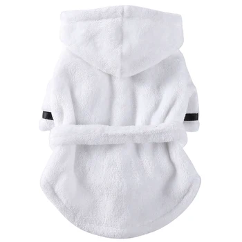 

Pet Pajama With Hood Soft Thickened Luxury Cotton Hooded Bathrobe Pet Nightwear Quick Drying Super Absorbent Dog Bath Towel