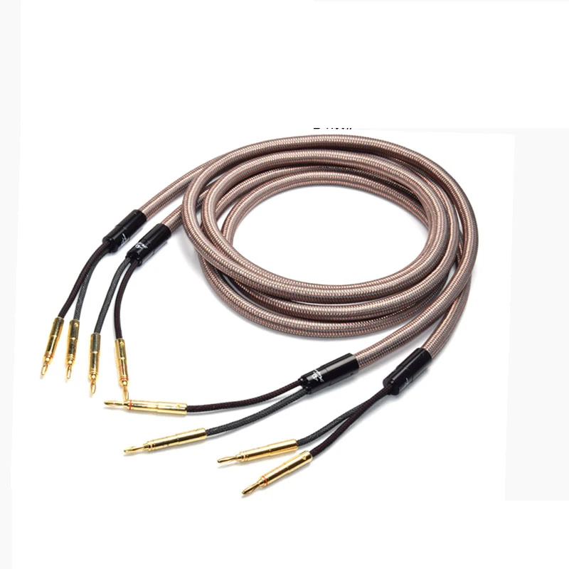 

Hifi Speaker Cable Pure Copper Audio Speaker Wire with Gold plated Banana Plug