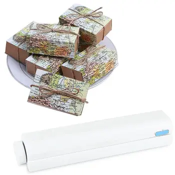 

50Pcs Around the World Map Favor Boxes Kraft Box & 1Pcs Clothes Drying Rack Line Abs Stainless Steel Clothesline