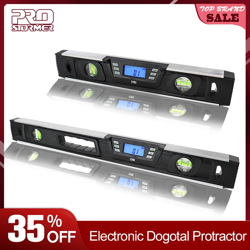 

PROSTORMER Electronic Digital Protractor Multifunction Level Inclinometer Angle Finder 40CM/60CM With LED Digital Screen Display