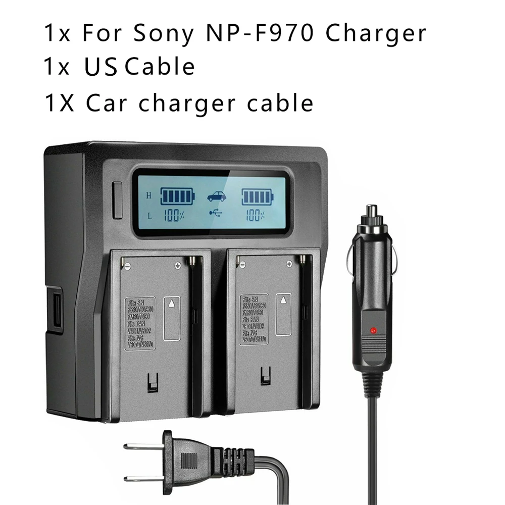 NP F970 Sony compatible Li ion batterij hoge capaciteit 7800 mAh