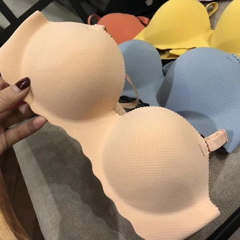 

BEFORW 3/4 Cup Comfortable Seamless Push Up Bra Sexy Seamless Wireless Bra For Women Soft Gather Bralette Without Steel Ring