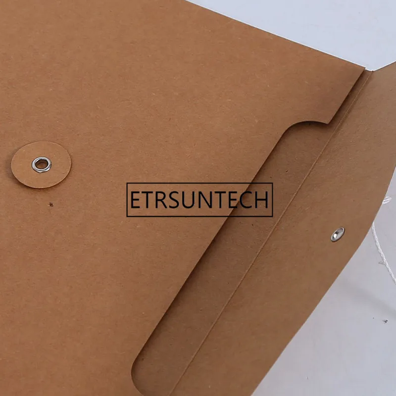 100 Teile/los Braun Kraftpapier A5/A4 Dokumentenhalter Datei Aufbewahrungstasche Taschenumschlag mit Aufbewahrung String Lock Bürobedarf Beutel – Detail 5