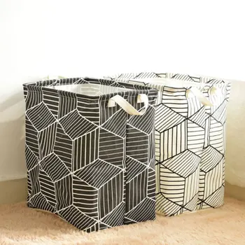 

HOT SALE Household fabric Nordic simple thick square waterproof folding storage basket finishing storage bucket Free Shipping