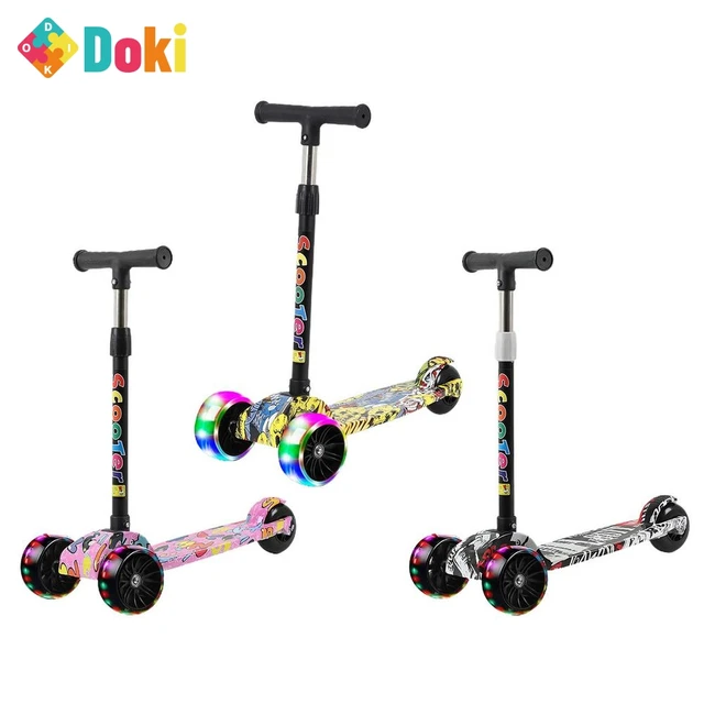 Doki Toy Children Scooter Tricycle Baby 3 In 1 Balance Bike Ride On Toys Flash Folding Car Child Toys Ride On Toys Popular 2022 1