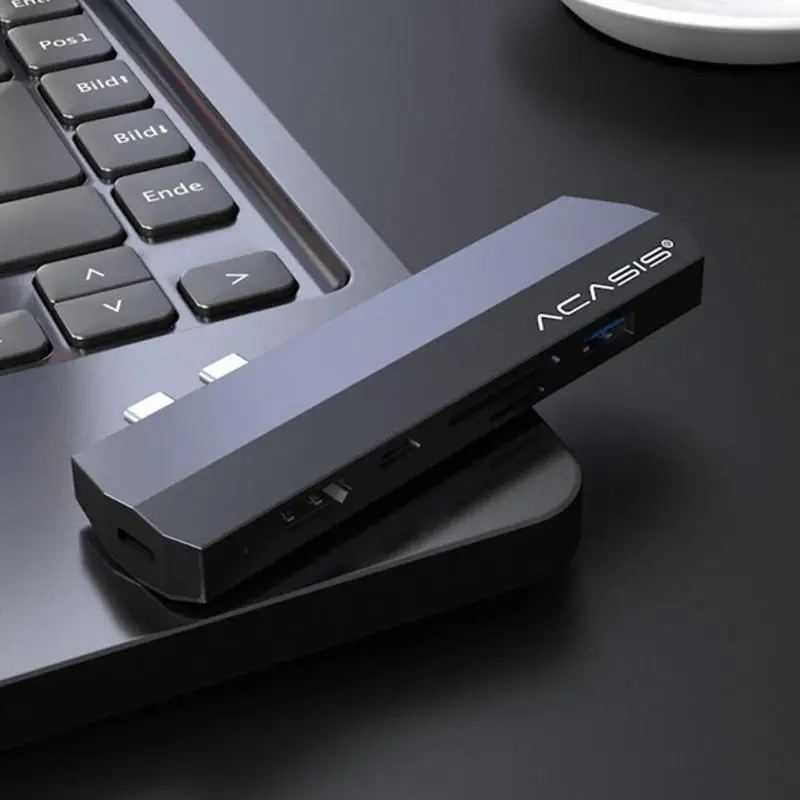ACASIS CM011S 7 портов type-C до 4K HDMI USB 3,0 концентратор адаптер компьютера ноутбука док-станции карты памяти/картридер зарядка PD