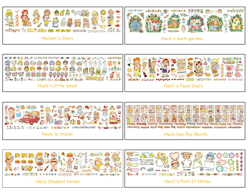 Guess the Blind box Kawaii Washi Tape Set Diy Decoration Scrapbooking Planner Adhesive Label Sticker Stationery School Supplies