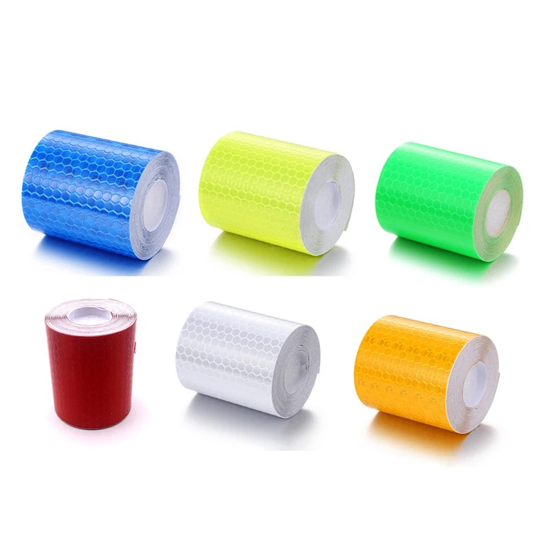 

5cm*3m Car Fashion Personality White Back Glue Crystal Color Reflective Strip Traffic Safety Reflective Warning Tape