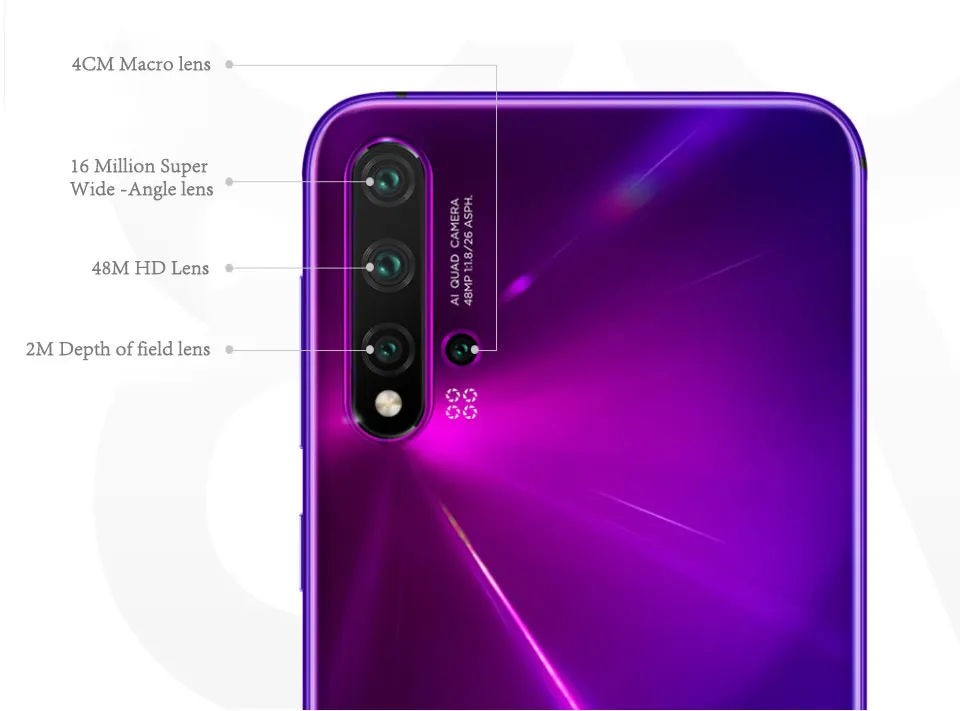 Huawei Nova 5 мобильный телефон 6,39 ''8GB 128GB Kirin 810 Восьмиядерный Android 9,0 экран отпечатков пальцев 40W SuperCharge GPU Turbo 3,0