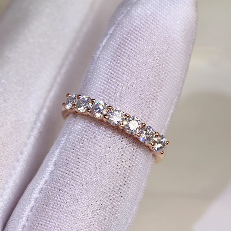 Обручальное кольцо из розового золота 14 к, выполненное на заказ, вечерние ювелирные изделия, обручальное кольцо для юбилея, классический стиль