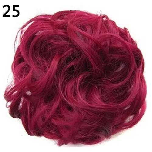 Fashion Synthetic Chignon With Rubber Band Brown Blonde Women Curly Chignon Hair Clip In Hairpiece Bun Drawstring images - 6