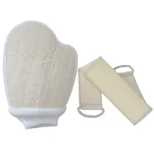 Натуральный мягкий отшелушивающий мойка для спины Loofah перчатки для душа массаж спа моющее средство губка для здоровья кожи тела