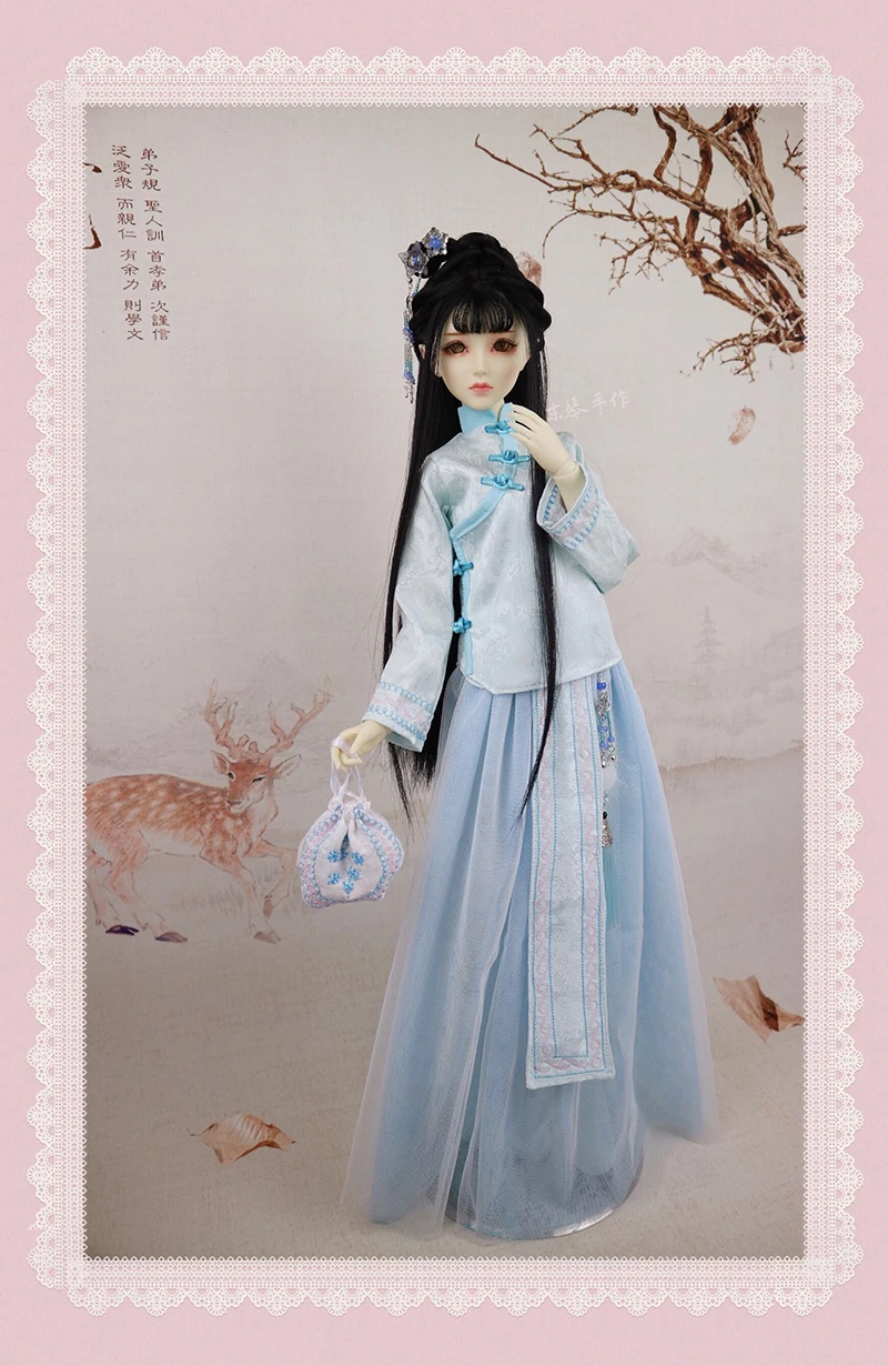 1/3 BJD аксессуары для одежды кукла Китайский древний костюм платье+ рубашка+ сумка для BJD/SD, не включает в себя куклы, обувь, парик и другие E2589