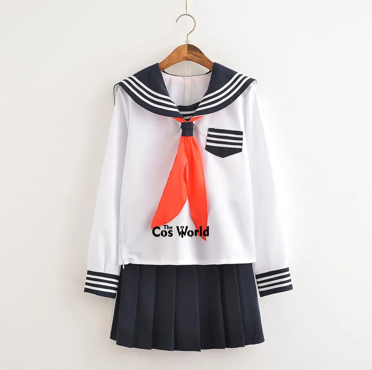 S-5XL Jigoku Shoujo Enma Ai Summer Sailor Suit JK School Uniform Students Cloth Tops Skirts Anime Cosplay Costumes 5