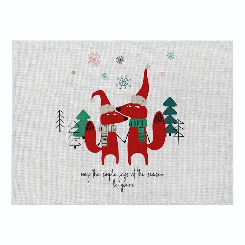 Elife веселые рождественские скатерти из хлопчатобумажной ткани с узором Детские мультфильм животных украшения Кофейня отель Декоративная скатерть