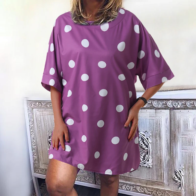 ZANZEA Повседневная рубашка Vestidos летнее короткое платье Модные женские вечерние платья с коротким рукавом в горошек мини-сарафан Femme Robe