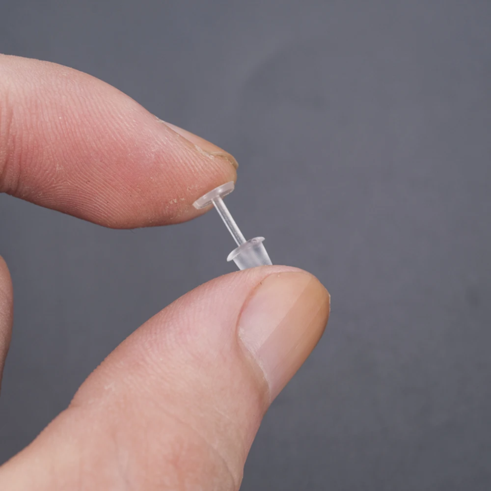 50/200 Pcs 3mm Invisible Plastic Soft Silicone Rubber Earring Base Pins Stud Earring Piercing Retainer for DIY Earring Findings