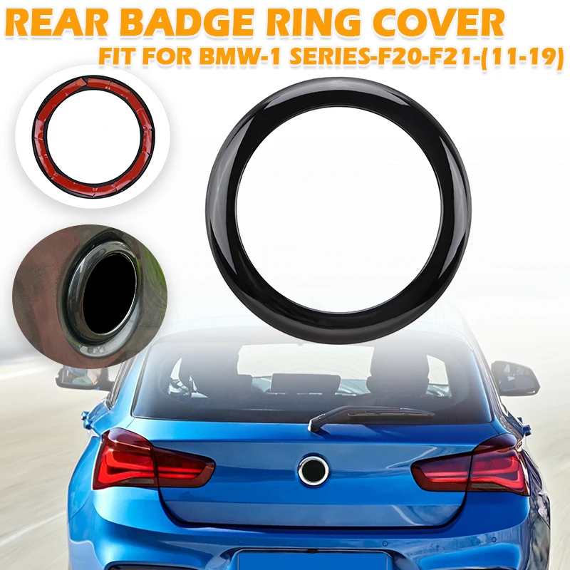 Auto Hinten Abzeichen Ring Abdeckung Logo Rahmen Trim Carbon/Glänzend  Schwarz Aufkleber Fit Für BMW 1 Serie F20/f21 2011 - 2019 Auto Zubehör -  AliExpress